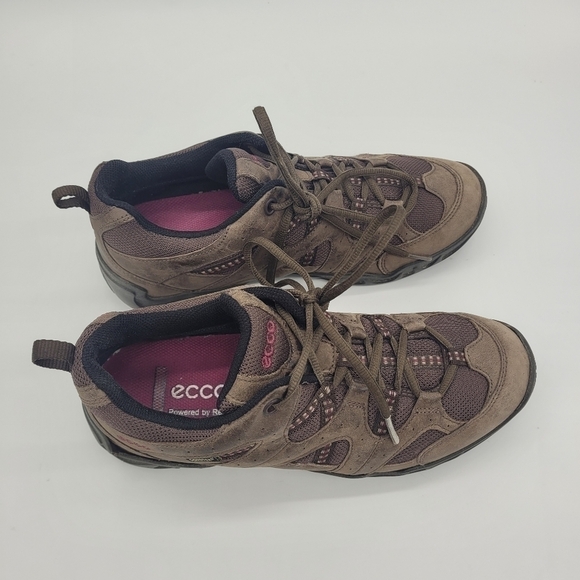 Ecco Womens Receptor Gortex Brown Suede Low Top Hiking Running Shoes 8 - 8.5 - Picture 12 of 14